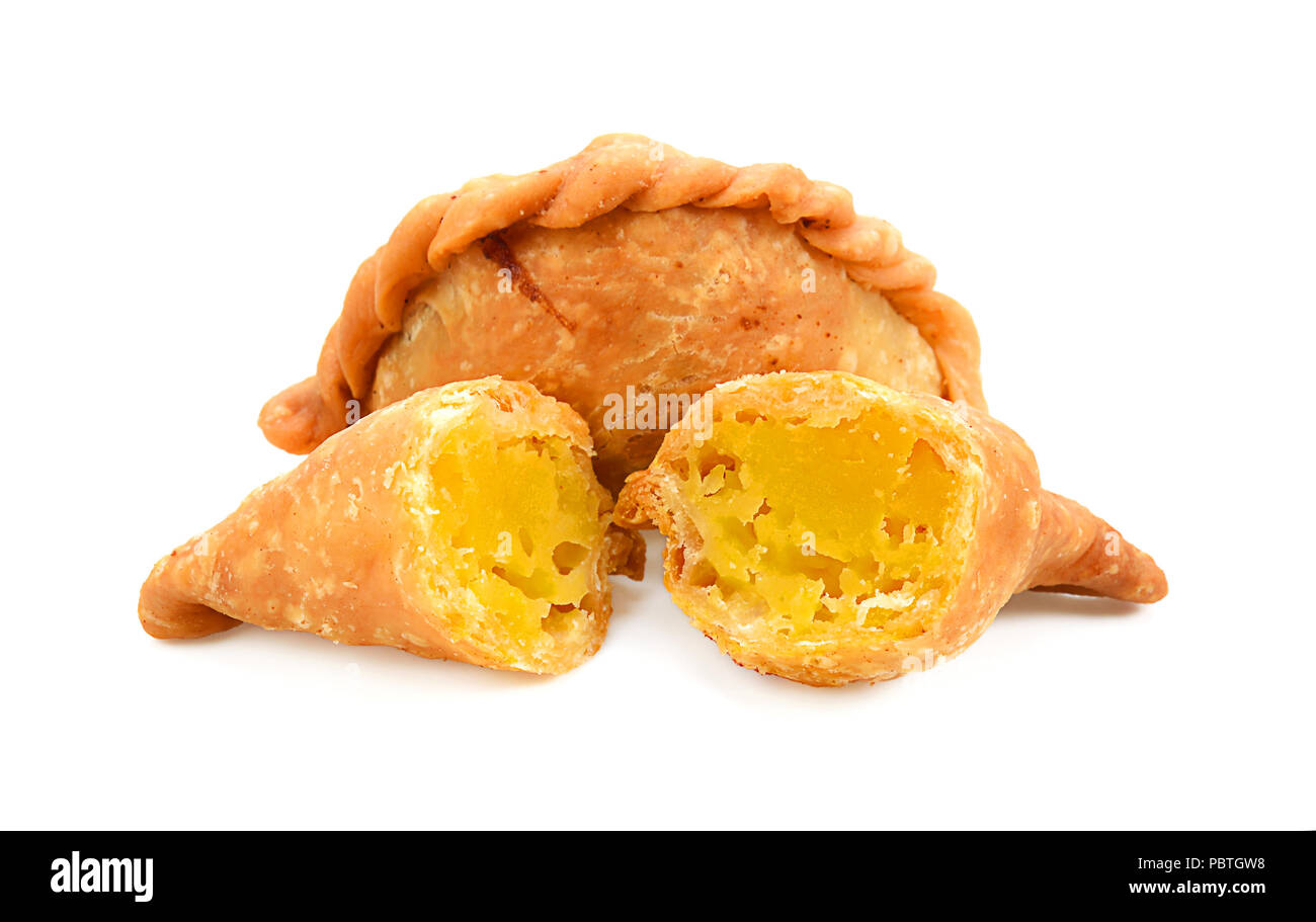 Curry puff on white background Stock Photo Alamy