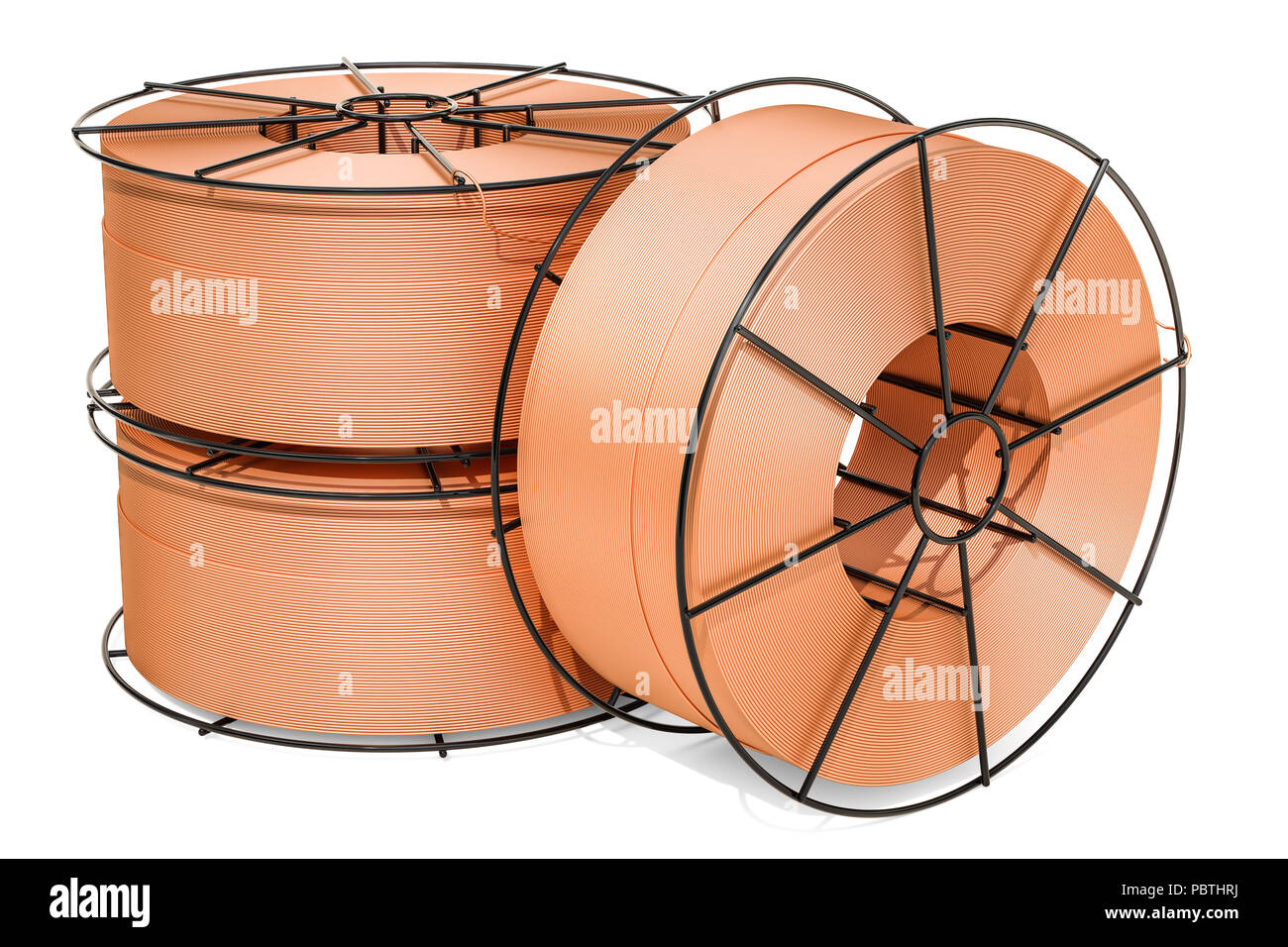Set of copper soldering, welding wire spools. 3D rendering isolated on  white background Stock Photo - Alamy