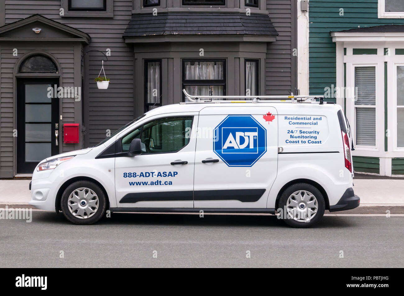 An ADT Residential & Commercial Security van in St John's, Newfoundland. Stock Photo