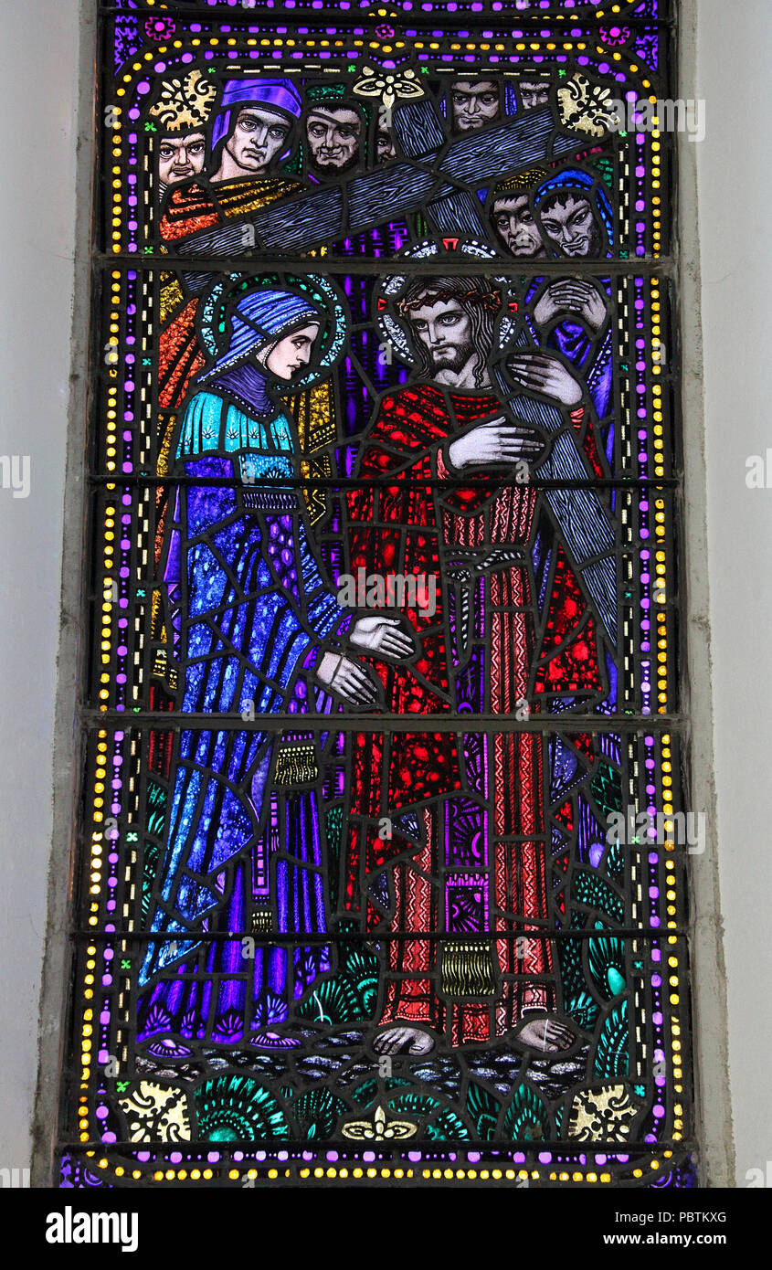Harry Clarke stained glass window in the Church of the Nativity of the Blessed Virgin Mary at