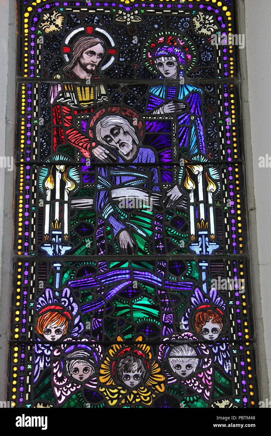 Harry Clarke stained glass window in the Church of the Nativity of the Blessed Virgin Mary at