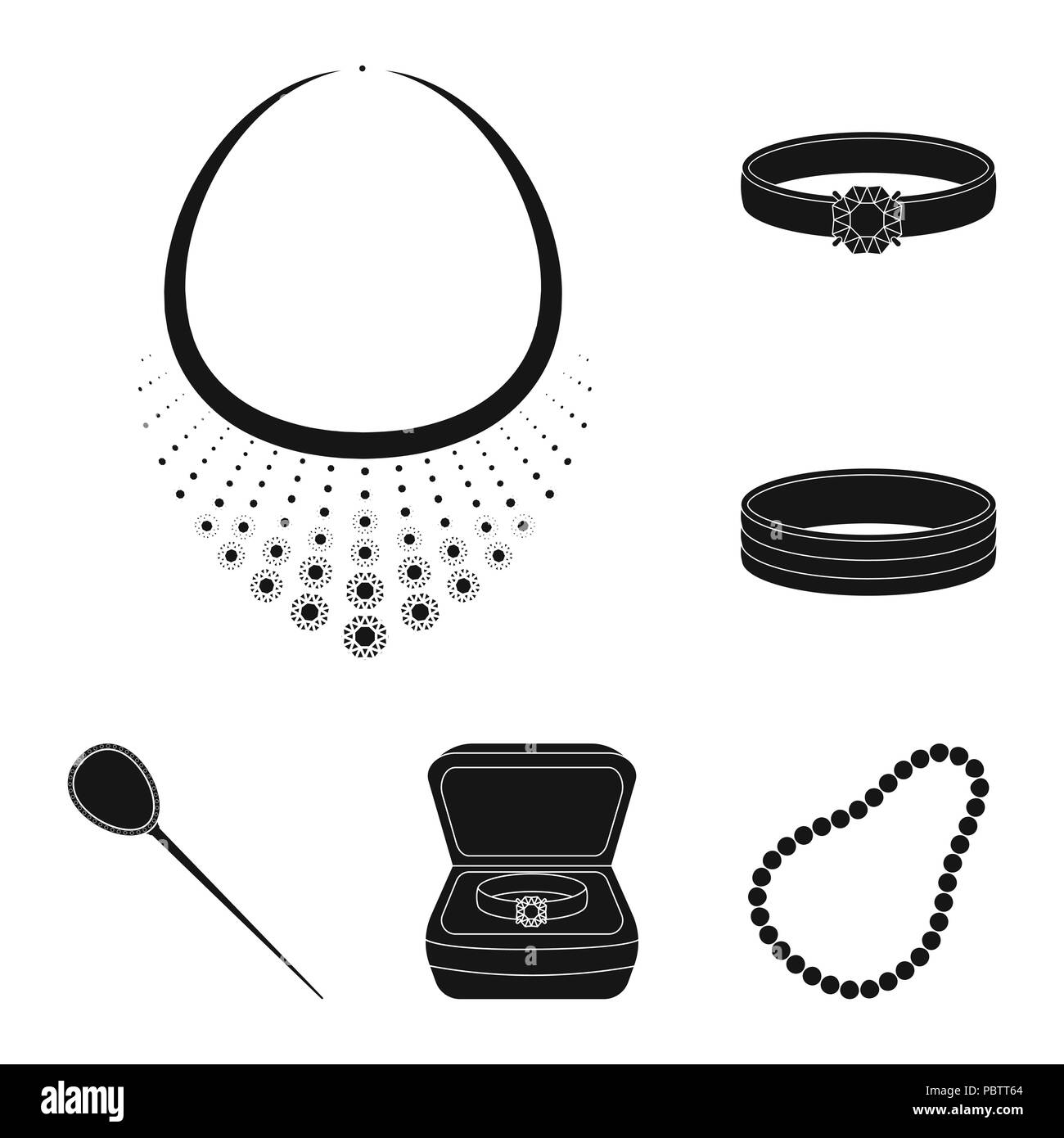 Jewelry and accessories black icons in set collection for design