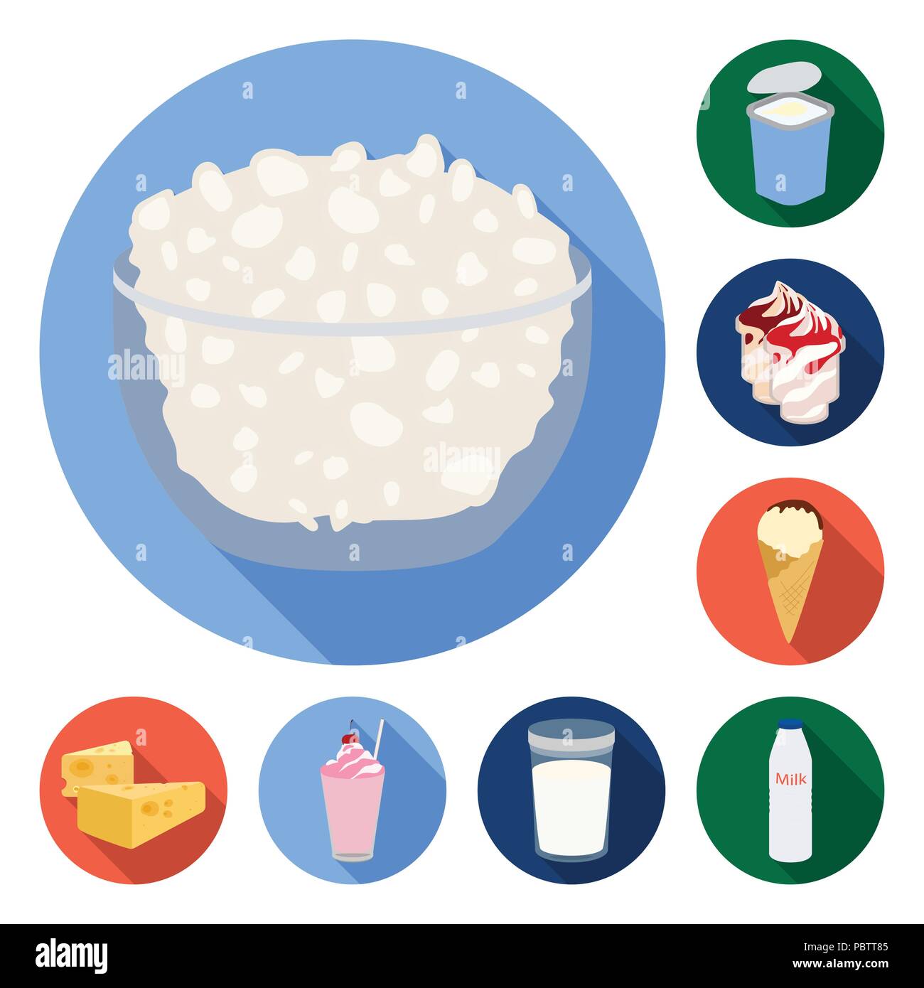 Milk product flat icons in set collection for design.Milk and food ...