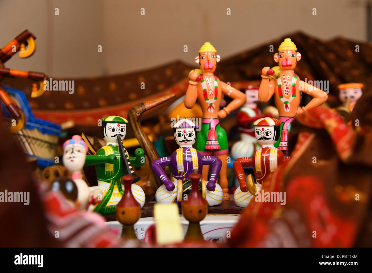A Toy Story Toys Arranged On A Desk In A Market In Pondicherry