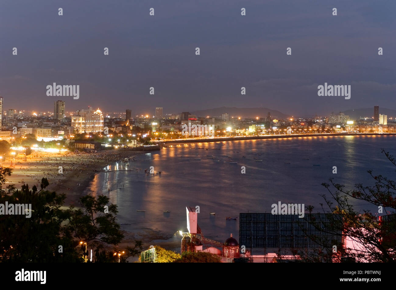 Clear view of Nariman Point, Marine Drive the "Queen's necklace" from