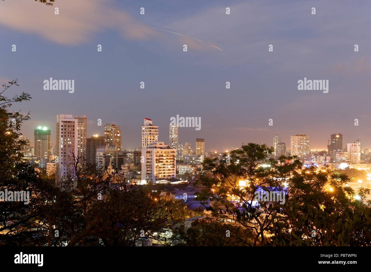Clear view of Nariman Point, Marine Drive the "Queen's necklace" from