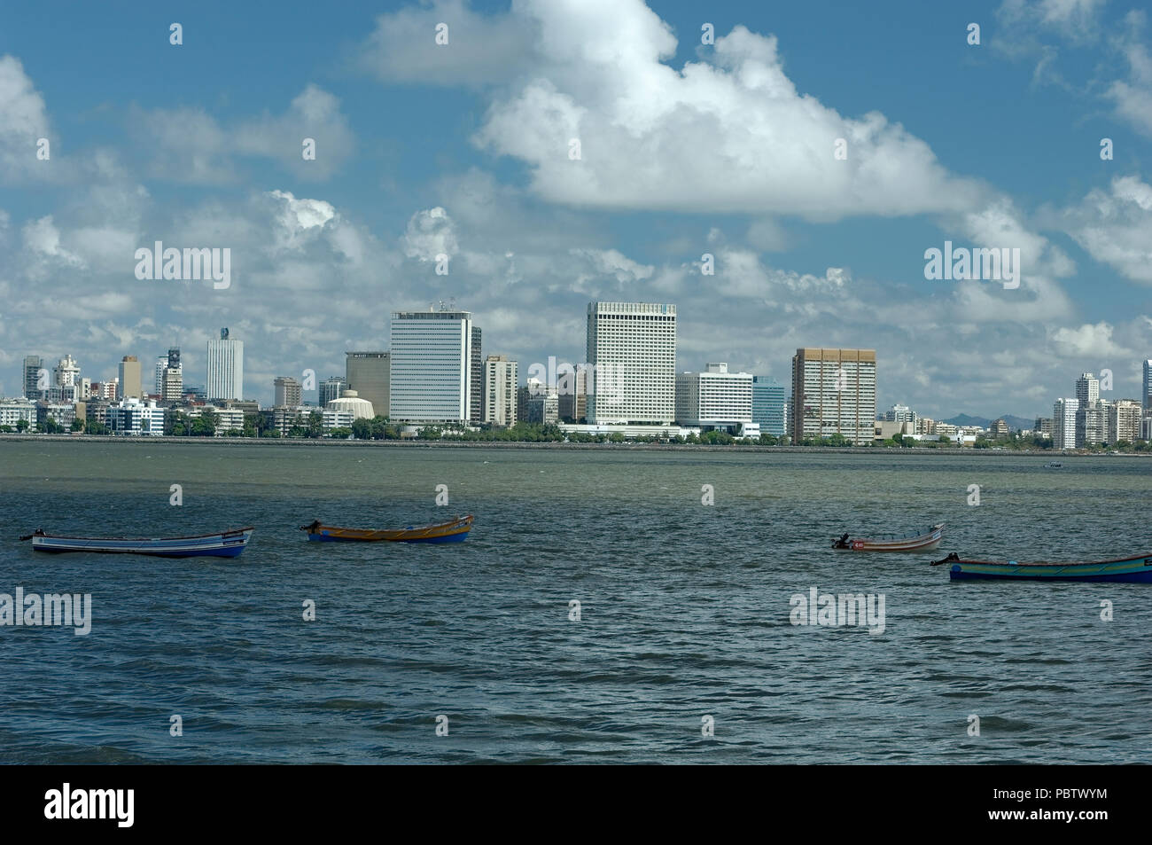Clear view of Nariman Point, Marine Drive the "Queen's necklace" from