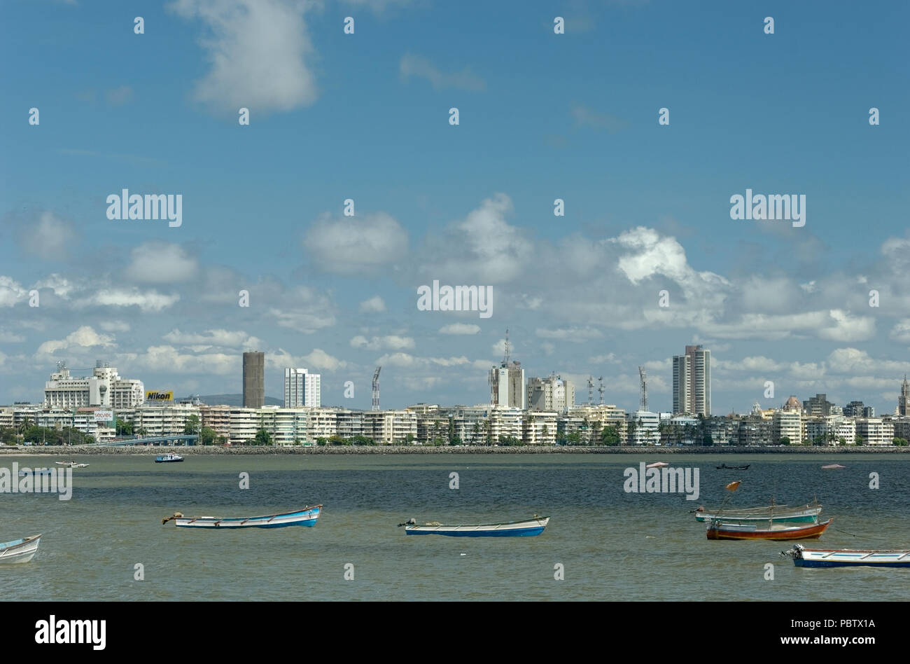 Clear view of Nariman Point, Marine Drive the "Queen's necklace" from
