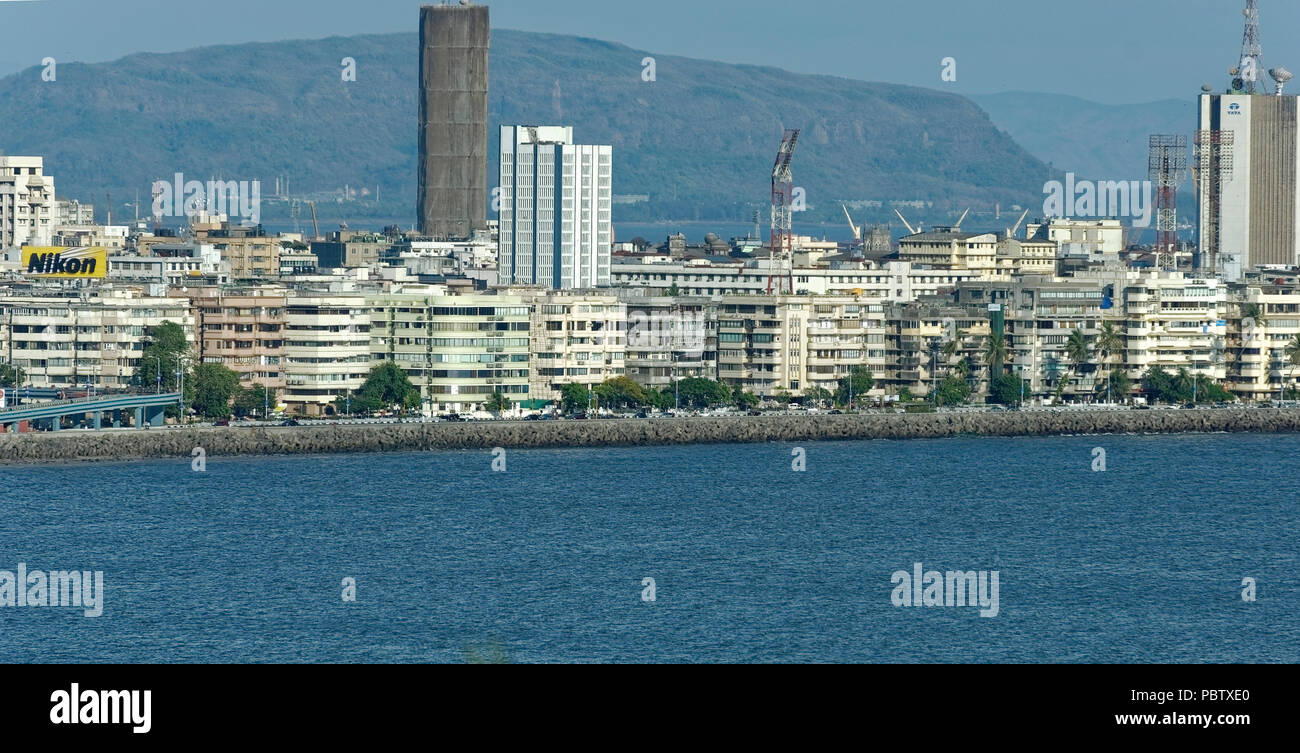 Clear view of Nariman Point, Marine Drive the "Queen's necklace" from