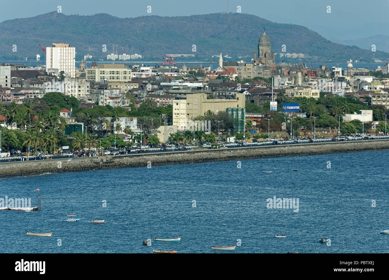 Clear view of Nariman Point, Marine Drive the "Queen's necklace" from