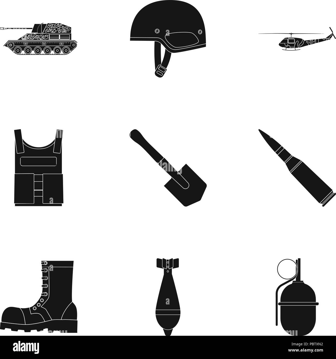 Military and army set icons in black design. Big collection of military ...