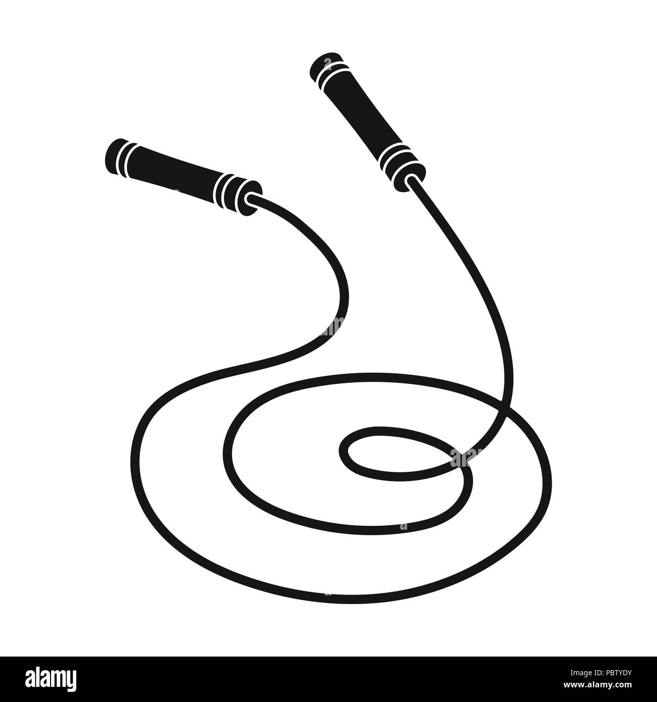 Jump rope icon in black style isolated on white background. Boxing