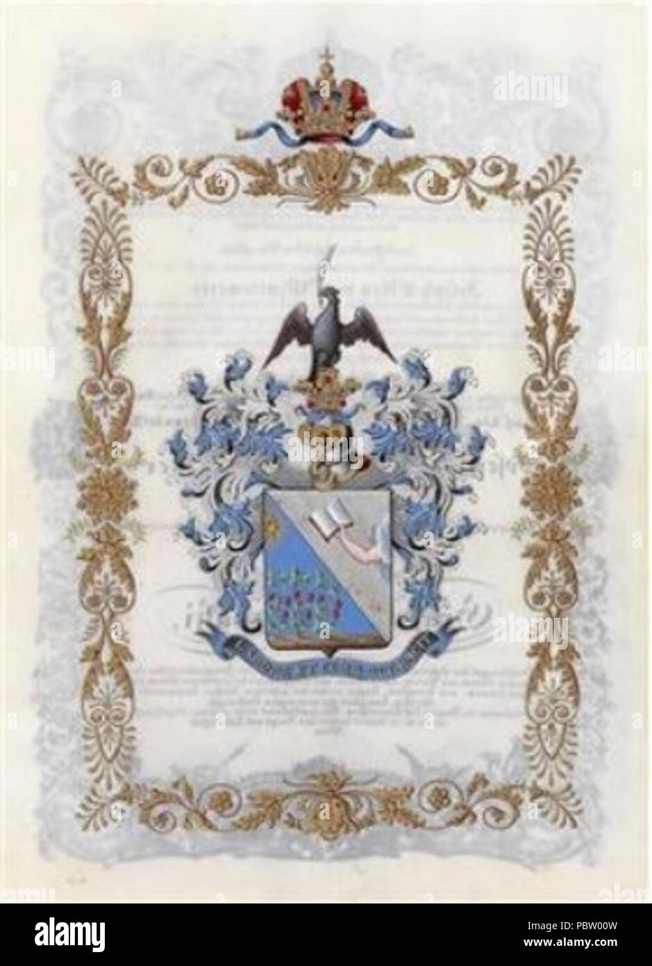 Adelsdiplom Joseph von Winiwarter 1846 Wappen Stock Photo Alamy