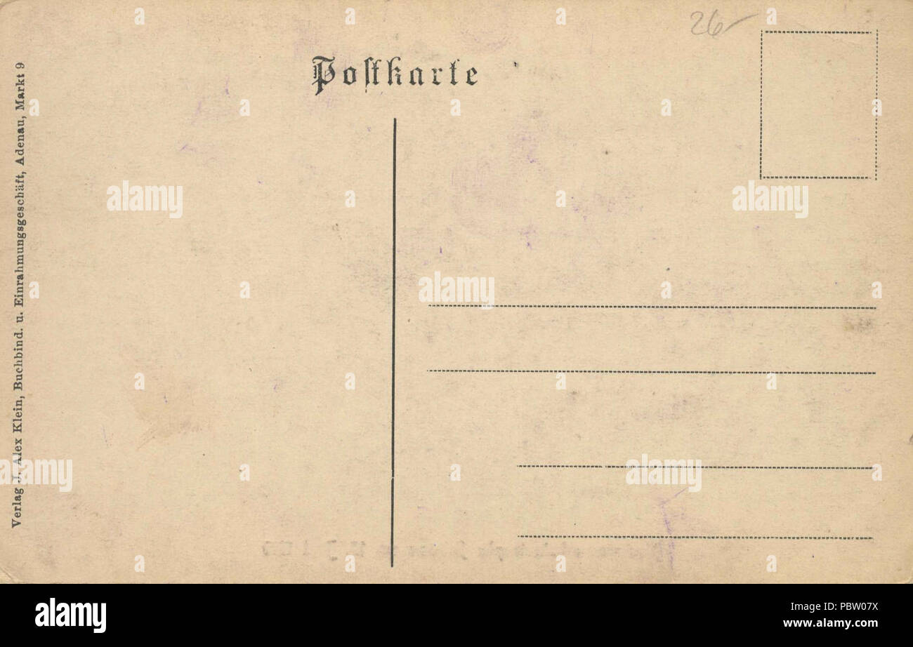 Adenau, Rheinland-Pfalz - Hochwasserkatastrophe am 13. Juni 1910 (back) (Zeno Ansichtskarten). Stock Photo
