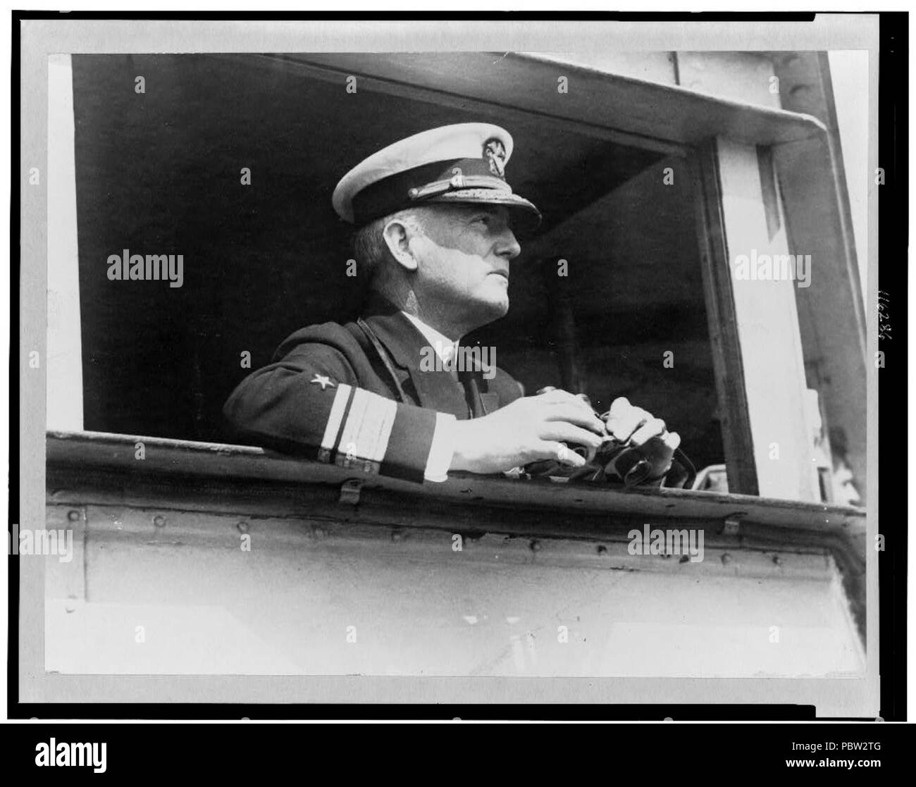 Admiral Wm. Moffett from officers' deck of ‘Arkansas‘ Stock Photo