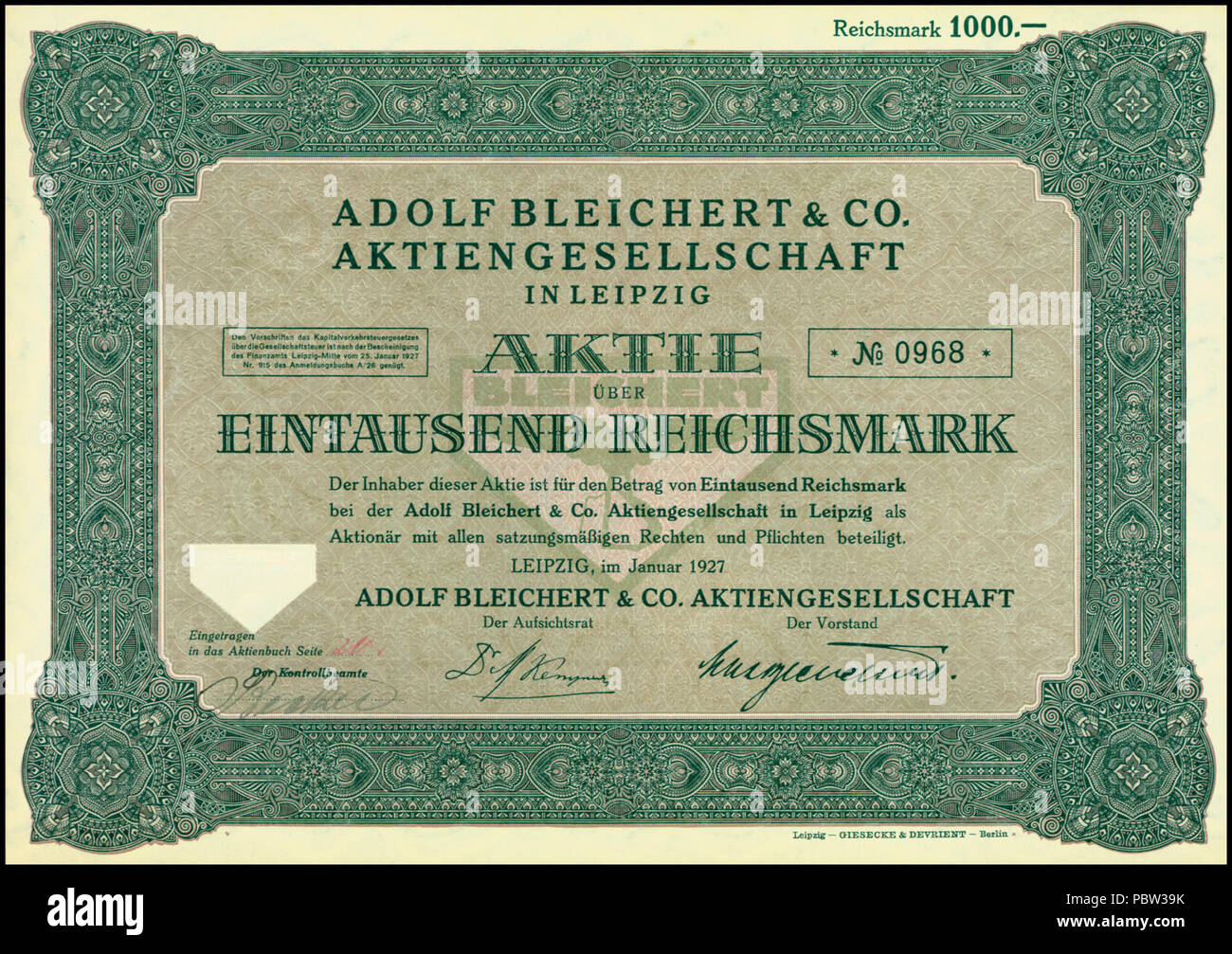 Adolf Bleichert & Co AG 1927. Stock Photo