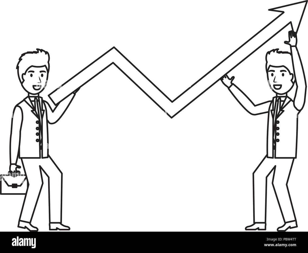 business people with arrow vector illustration design Stock Vector ...