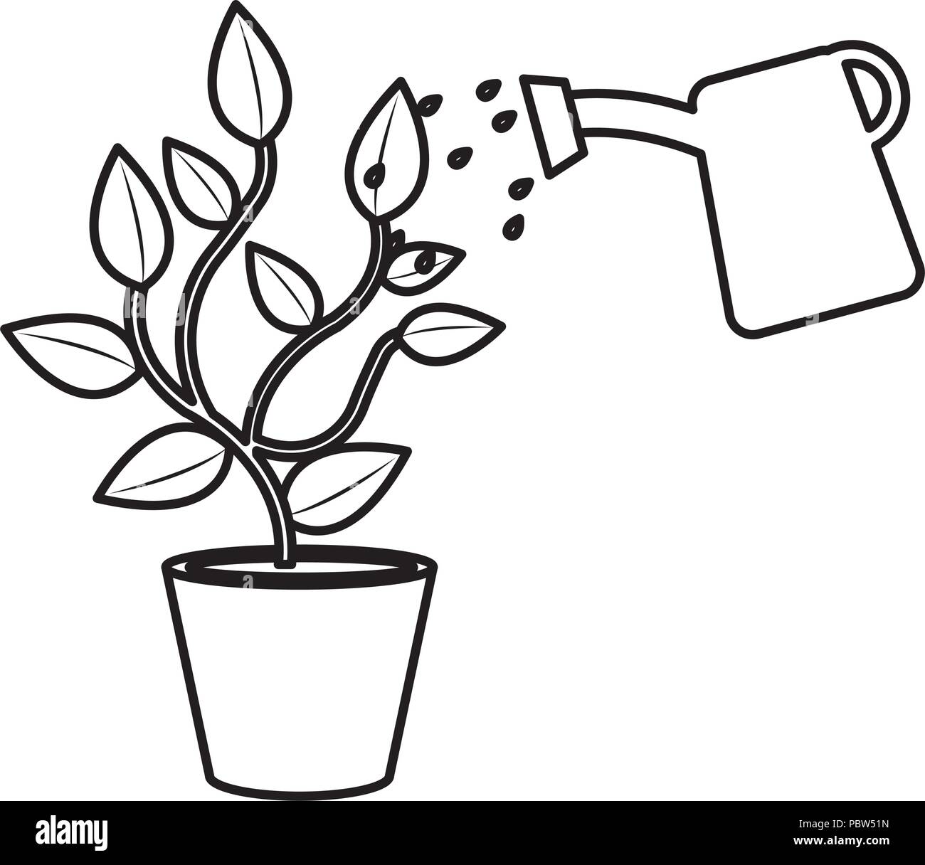 plant with sprinkler pot vector illustration design Stock Vector Image &  Art - Alamy