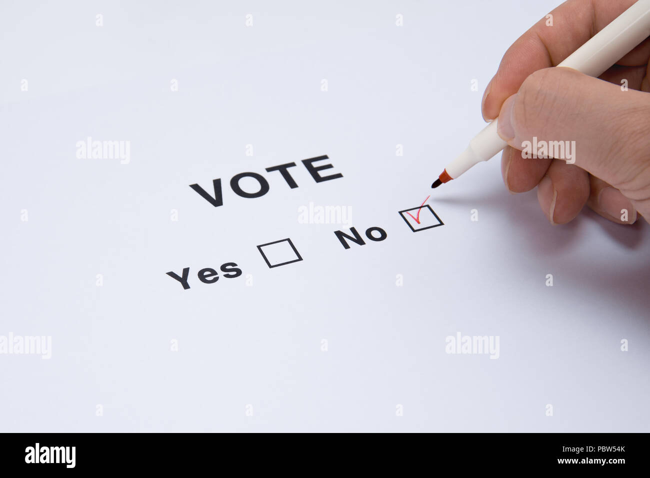 Yes And No Checkbox Marking. Stock Photo