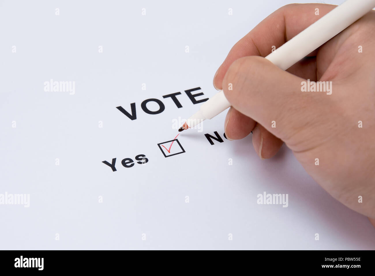 Yes And No Checkbox Marking. Stock Photo