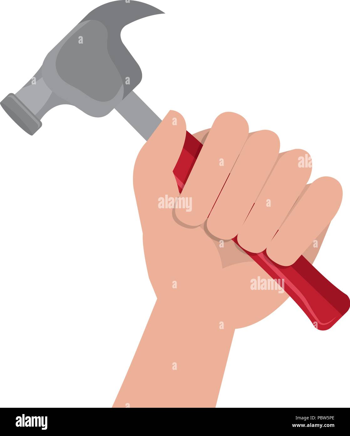 hand with hammer tool vector illustration design Stock Vector Image ...