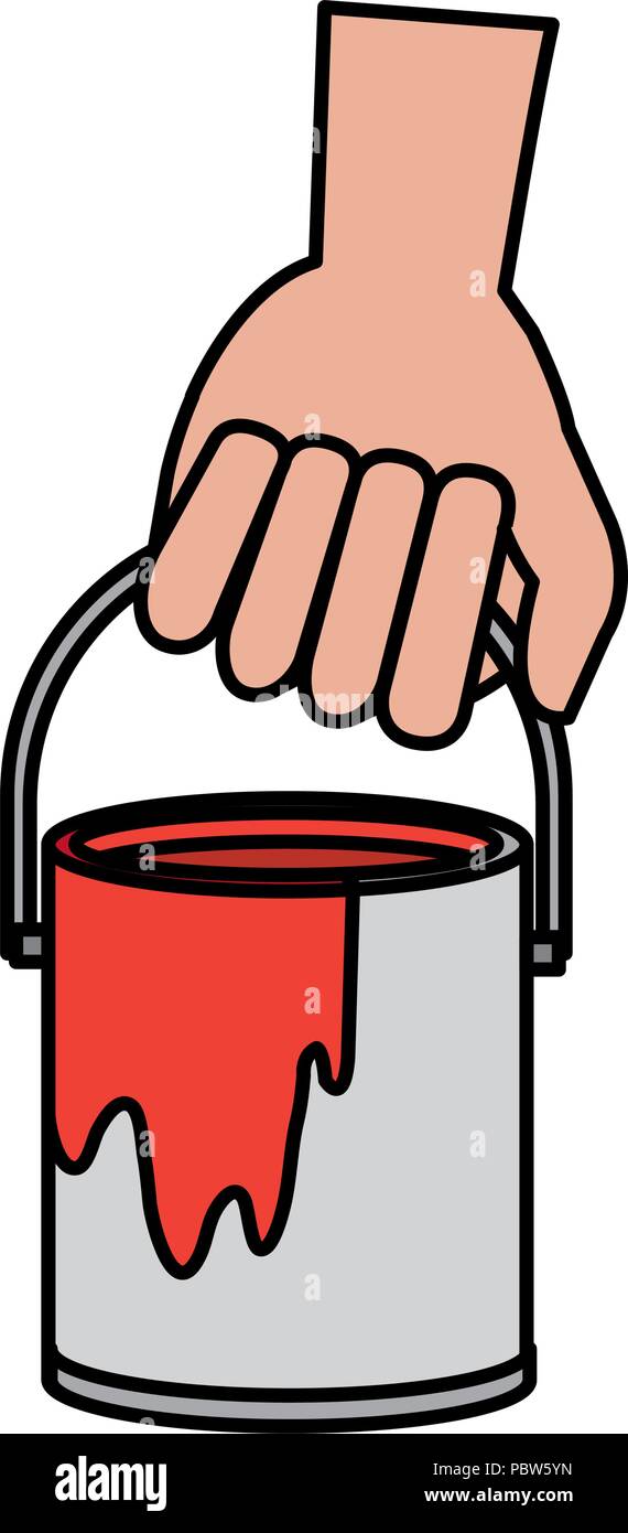 hand with paint pot vector illustration design Stock Vector Image & Art ...
