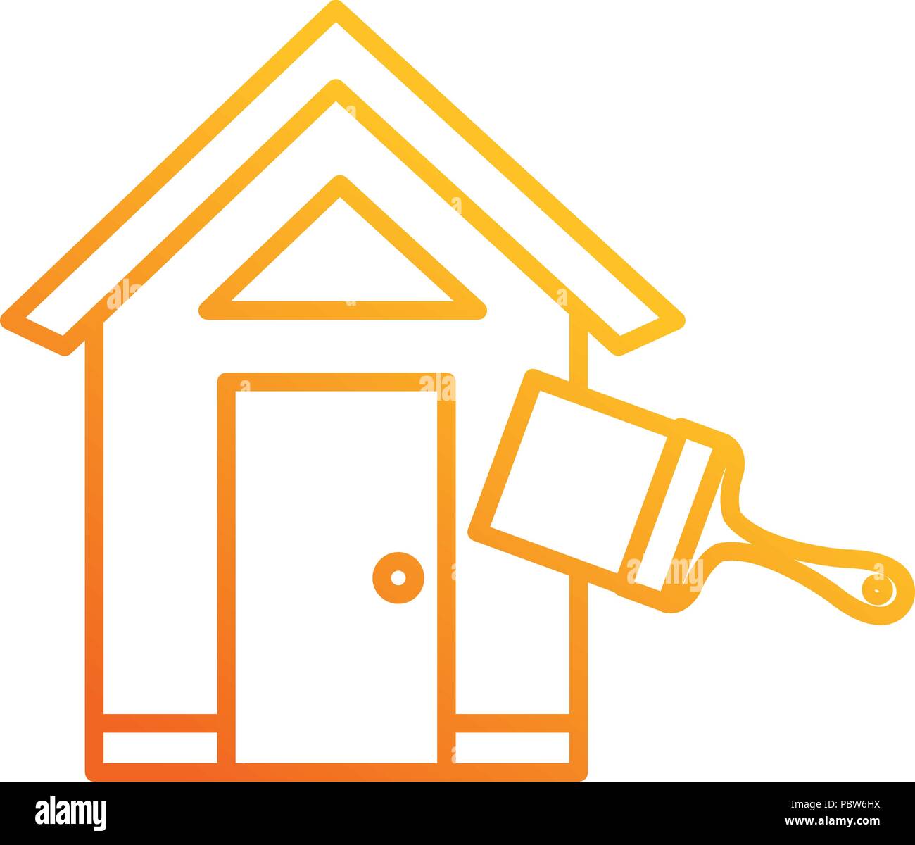 house with paint brush vector illustration design Stock Vector Image