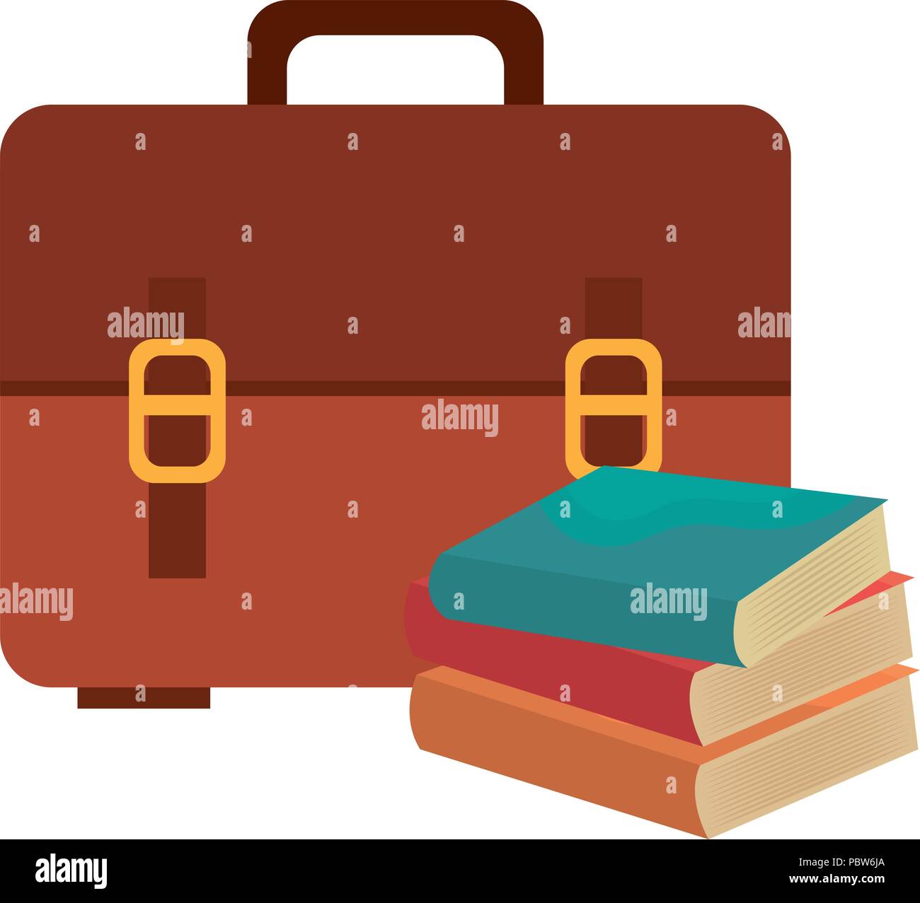 school handbag with text books vector illustration design Stock Vector