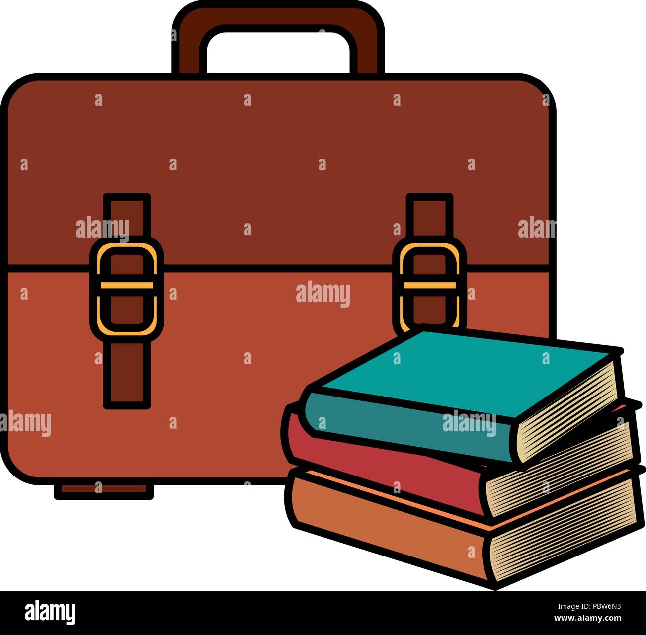 school handbag with text books vector illustration design Stock Vector
