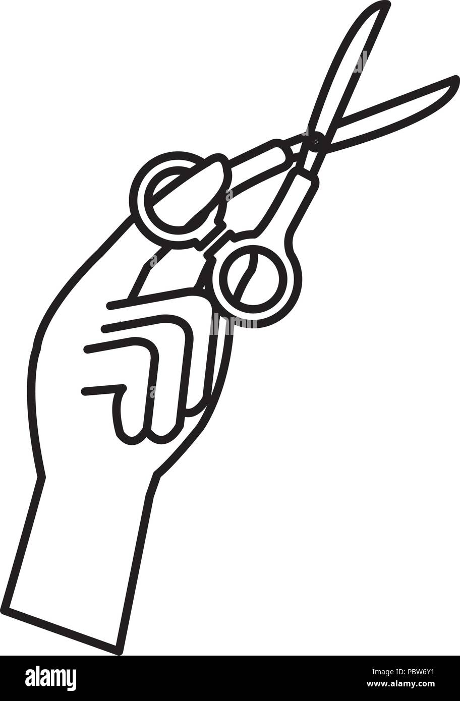 hand cutting with scissors Stock Vector Image & Art Alamy