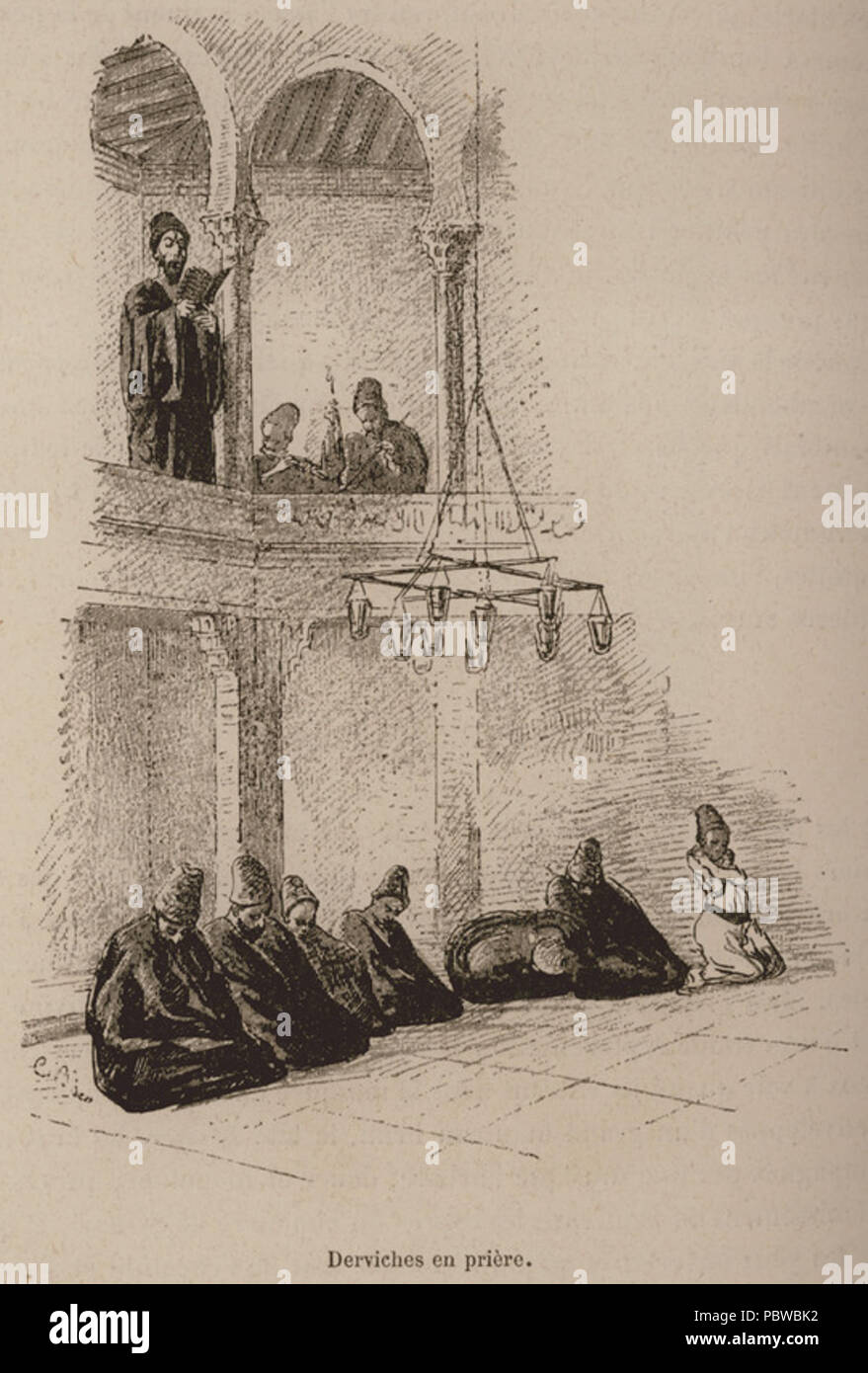 160 Derviches en prière - De Amicis Edmondo - 1883 Stock Photo
