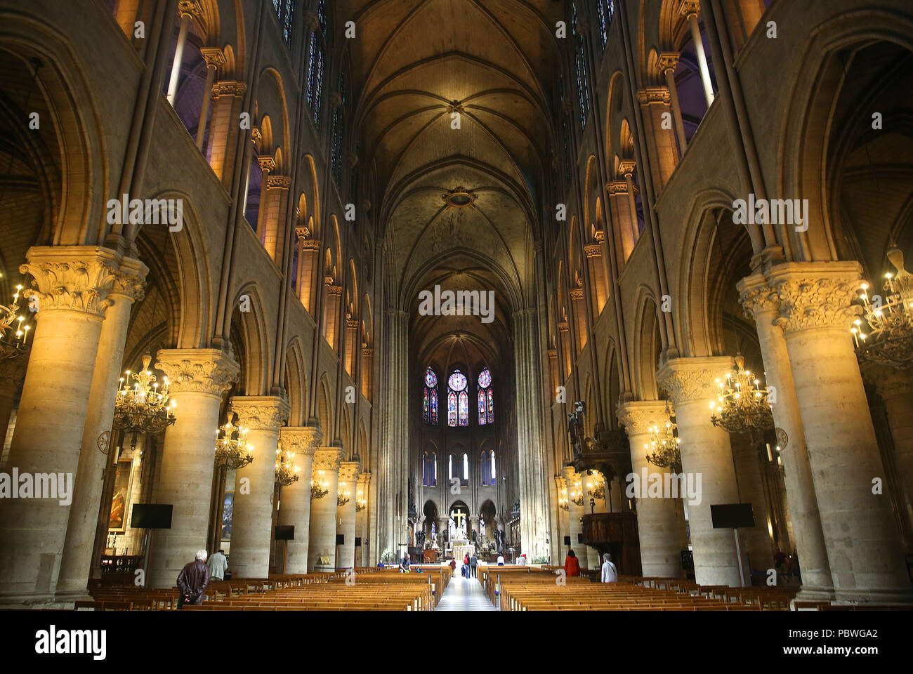 Paris, France. 22nd July, 2018. The Notre-Dame Cathedral in Paris, France.  Paris is the capital and most populous city of France, with an area of 105  square kilometres and a population of