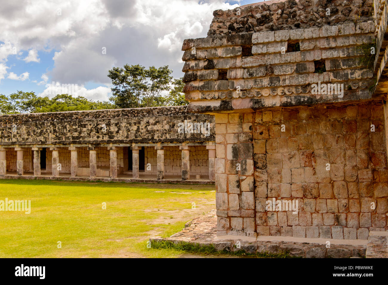 Ruins of Uxmal, an ancient Maya city of the classical period. One of ...