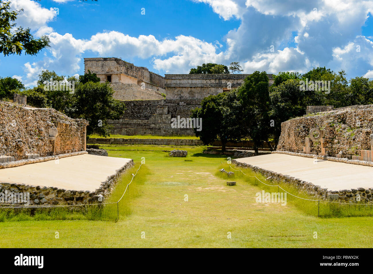 Ball court, Uxmal, an ancient Maya city of the classical period. One of ...