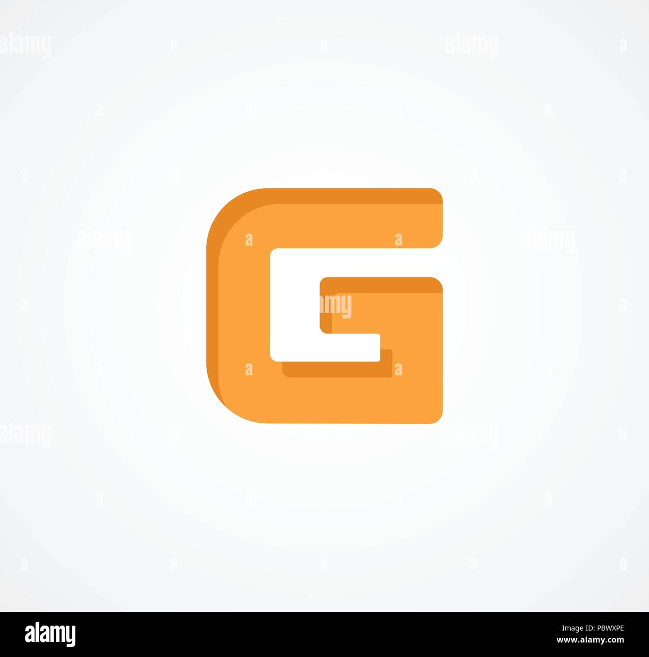 Letter G. Bold geometric font element. Modern vector alphabet symbol. Stock Vector