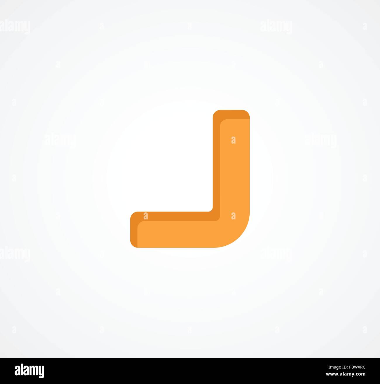 Letter J. Bold geometric font element. Modern vector alphabet symbol. Stock Vector