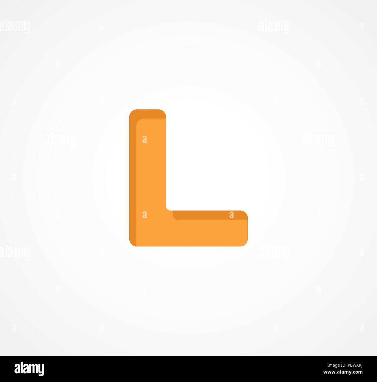 Letter L. Bold geometric font element. Modern vector alphabet symbol. Stock Vector
