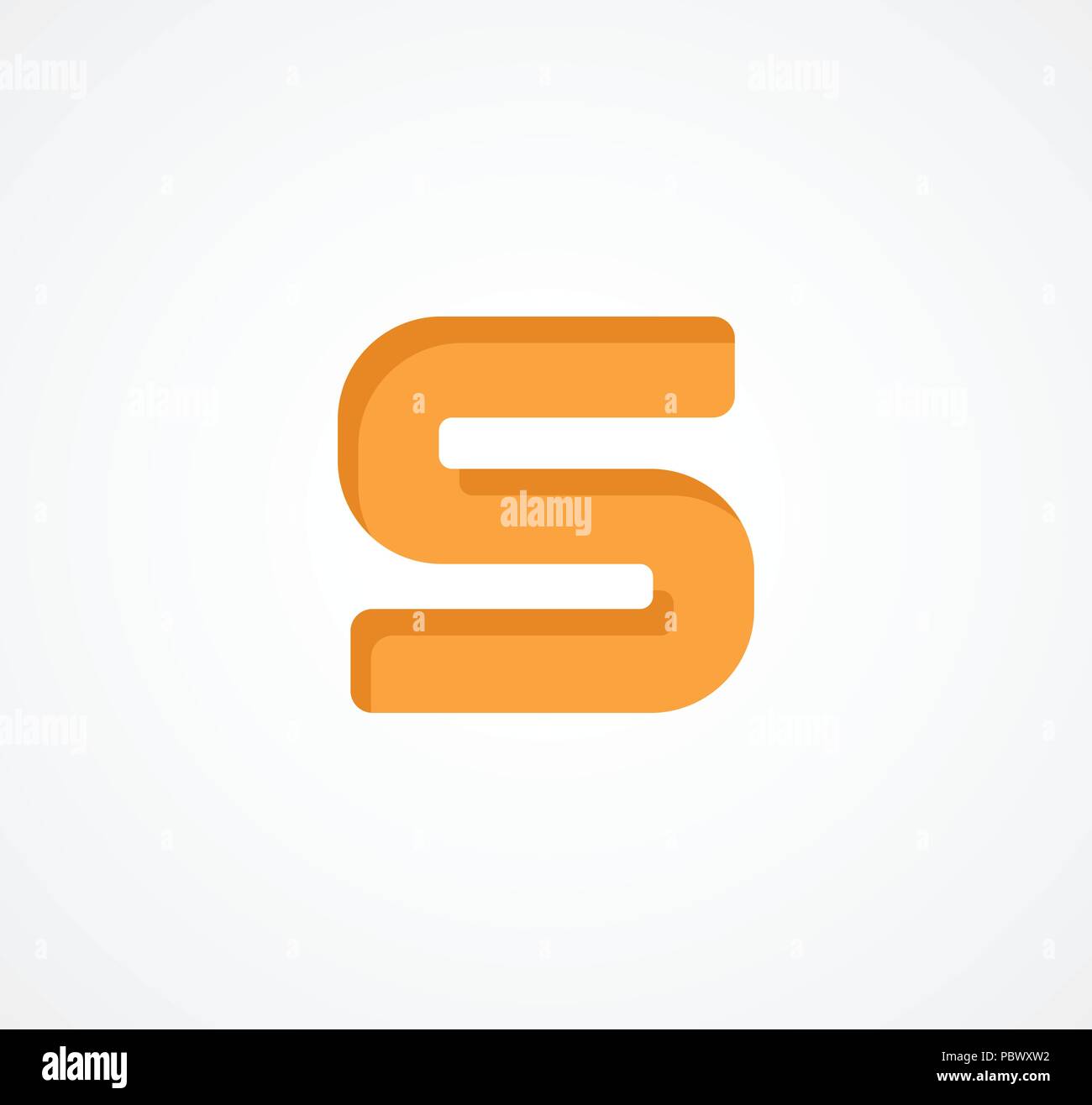 Letter S. Bold geometric font element. Modern vector alphabet symbol. Stock Vector