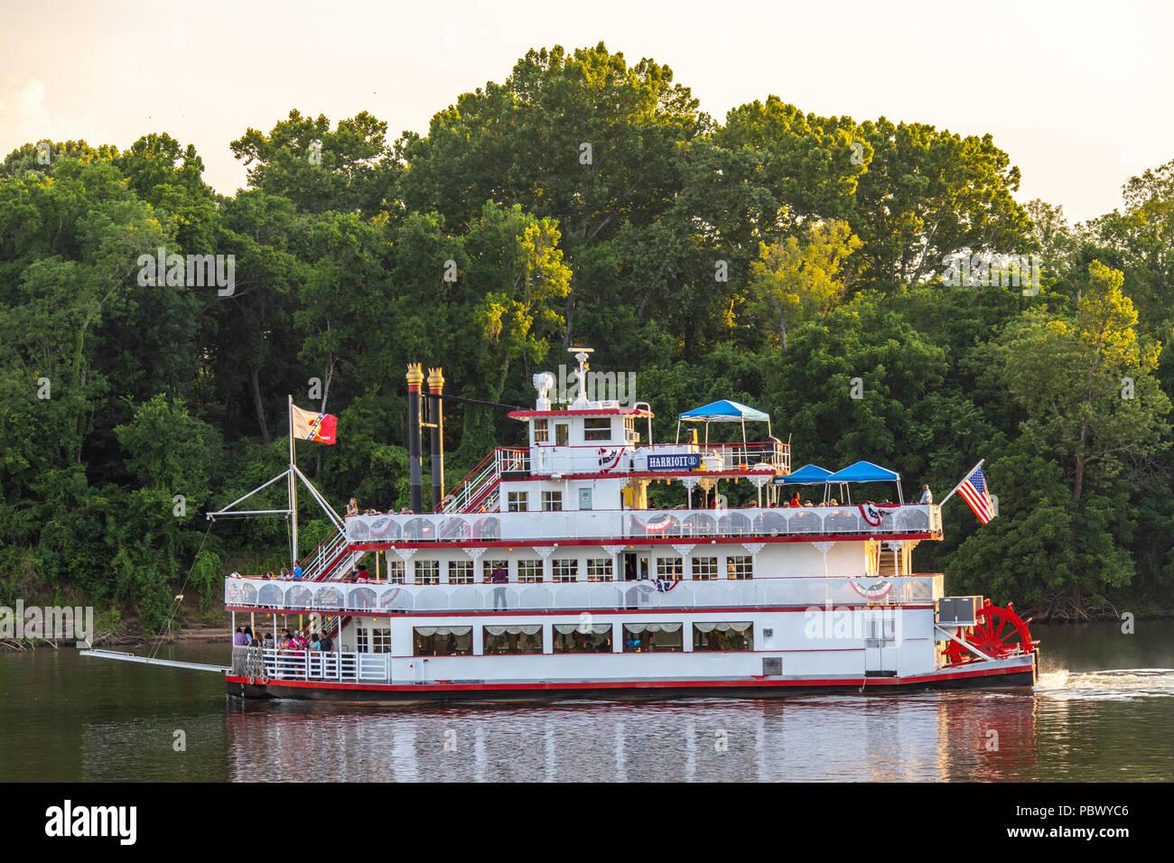 Harriott II Riverboat, Gun Island Chute, Montgomery, Alabama Stock Photo