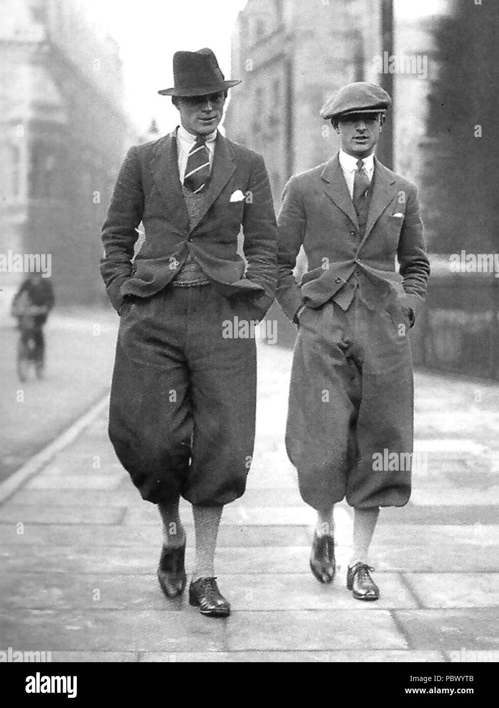 PLUS FOURS trouser fasion in Cambridge about 1920 Stock Photo
