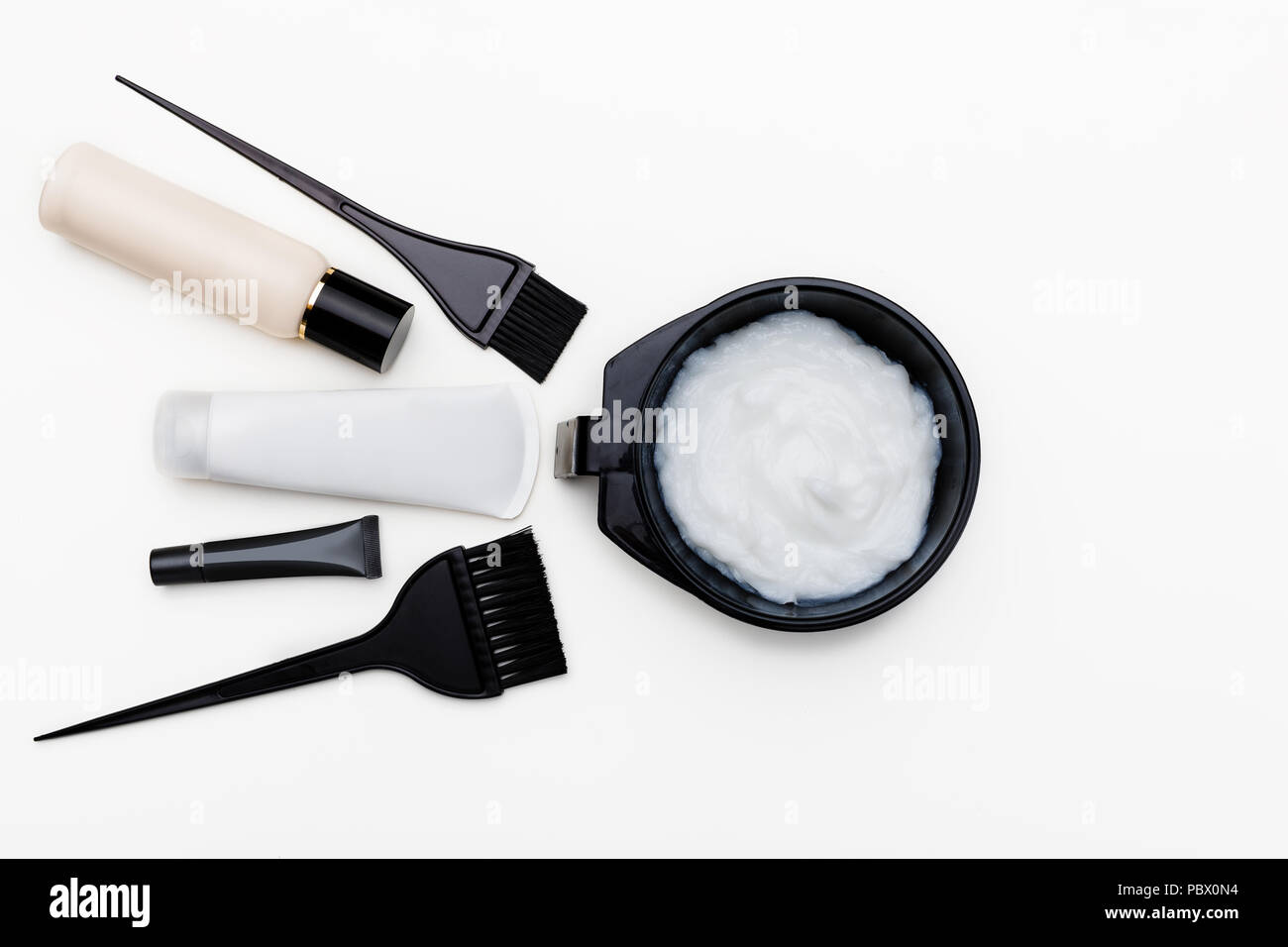 Tools for hair dye Stock Photo Alamy
