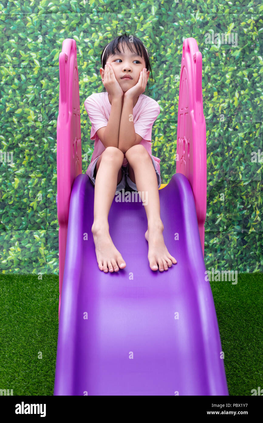 Girl on a Slide Clip Art - Girl on a Slide Image