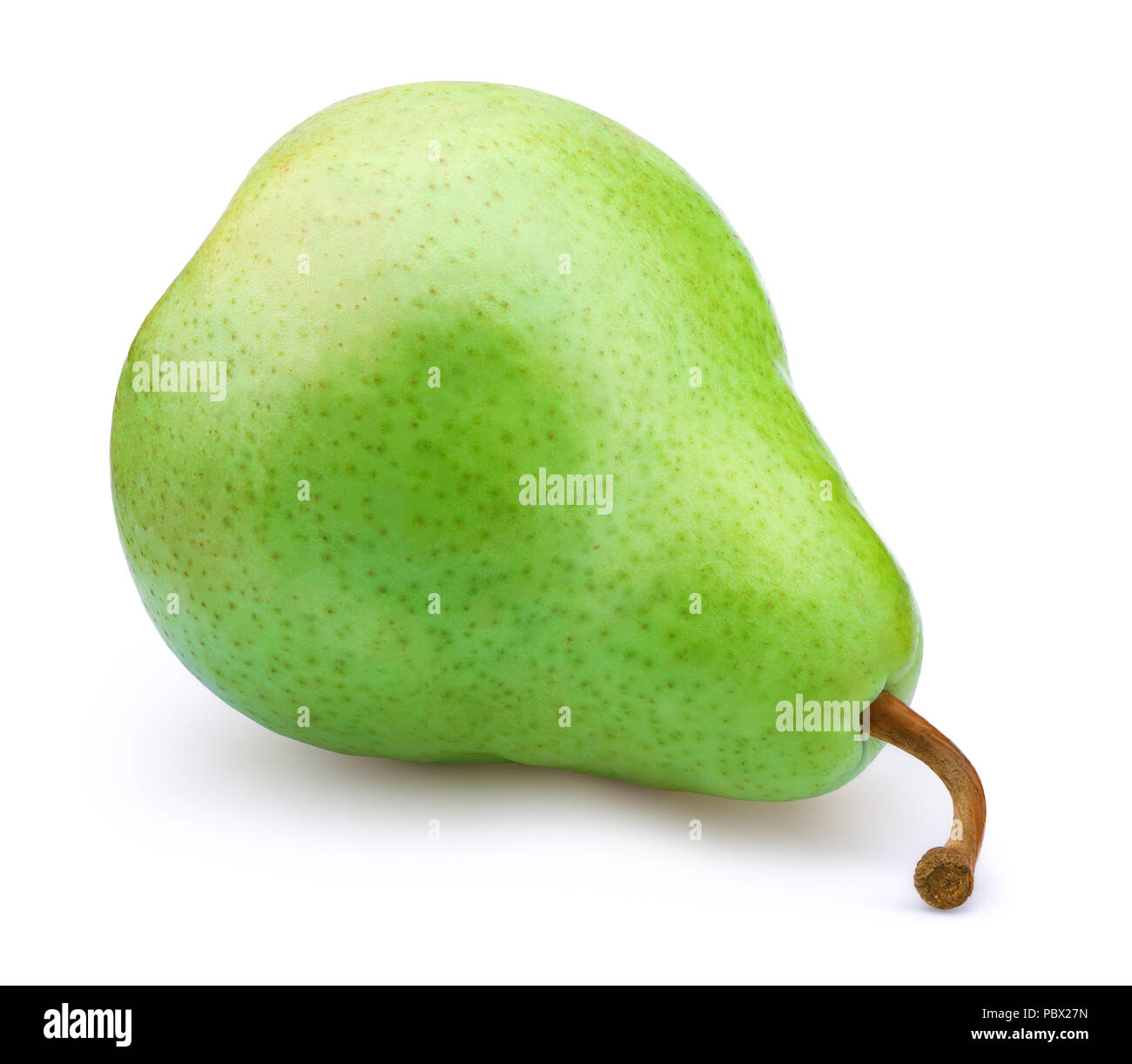 Fresh green pear isolated on white Stock Photo