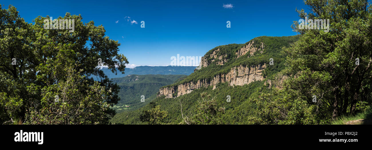 Panoramic views from the Serra de Finestres in the Catalonian Pyrenees, Spain Stock Photo