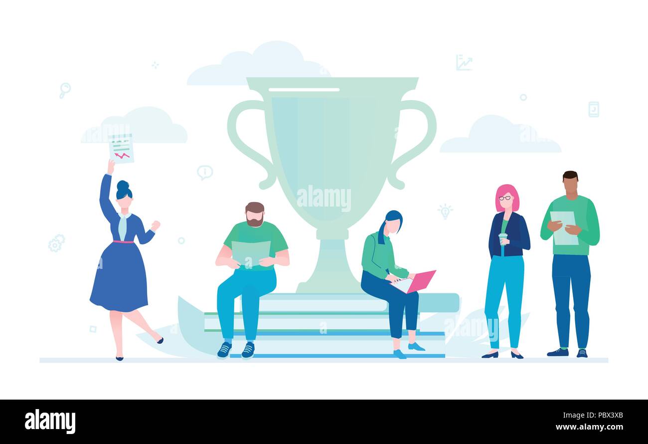 Business success - flat design style illustration Stock Vector Image ...