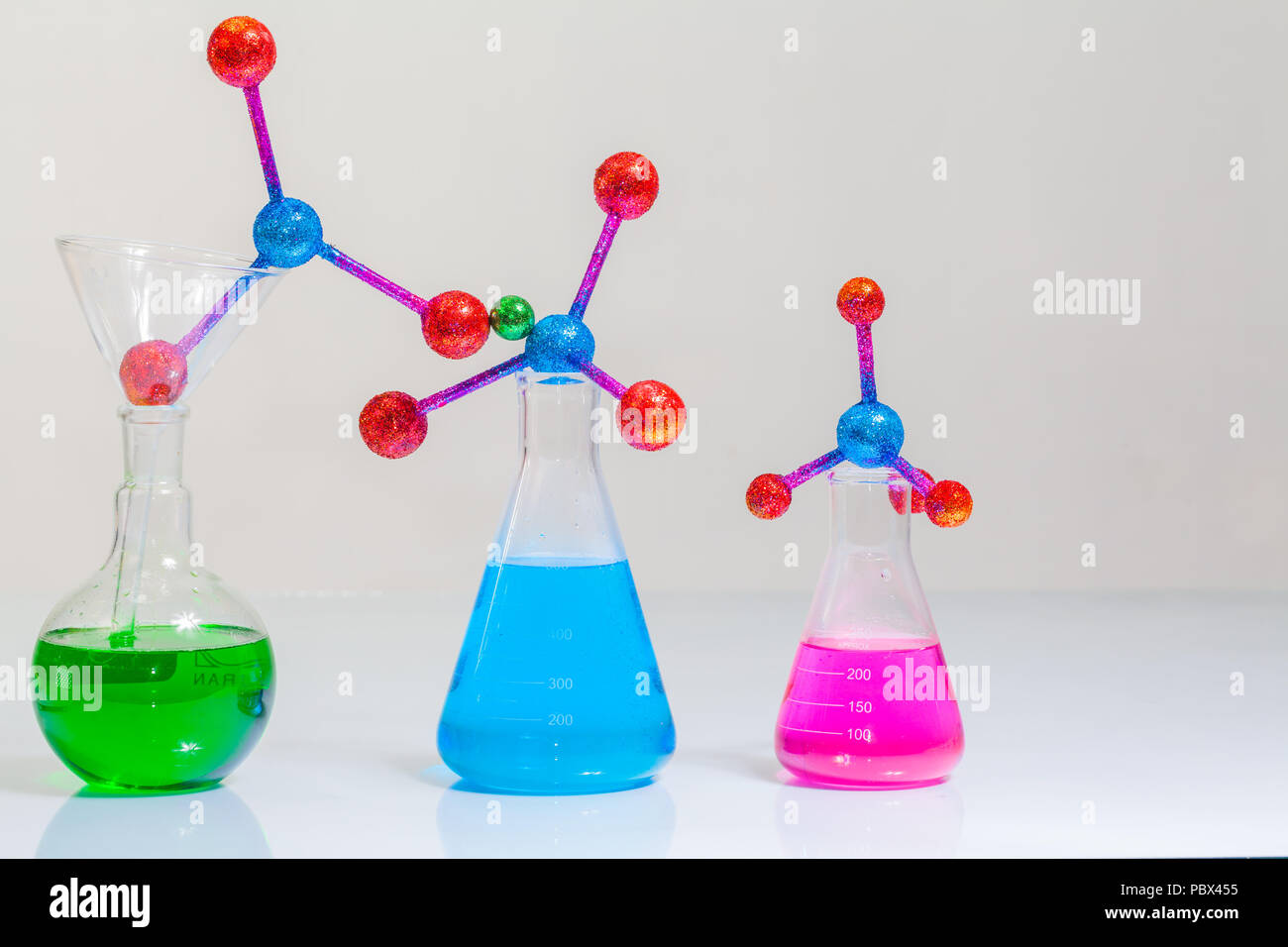 Lab experiments molecule structure with chemical experiment tube In the