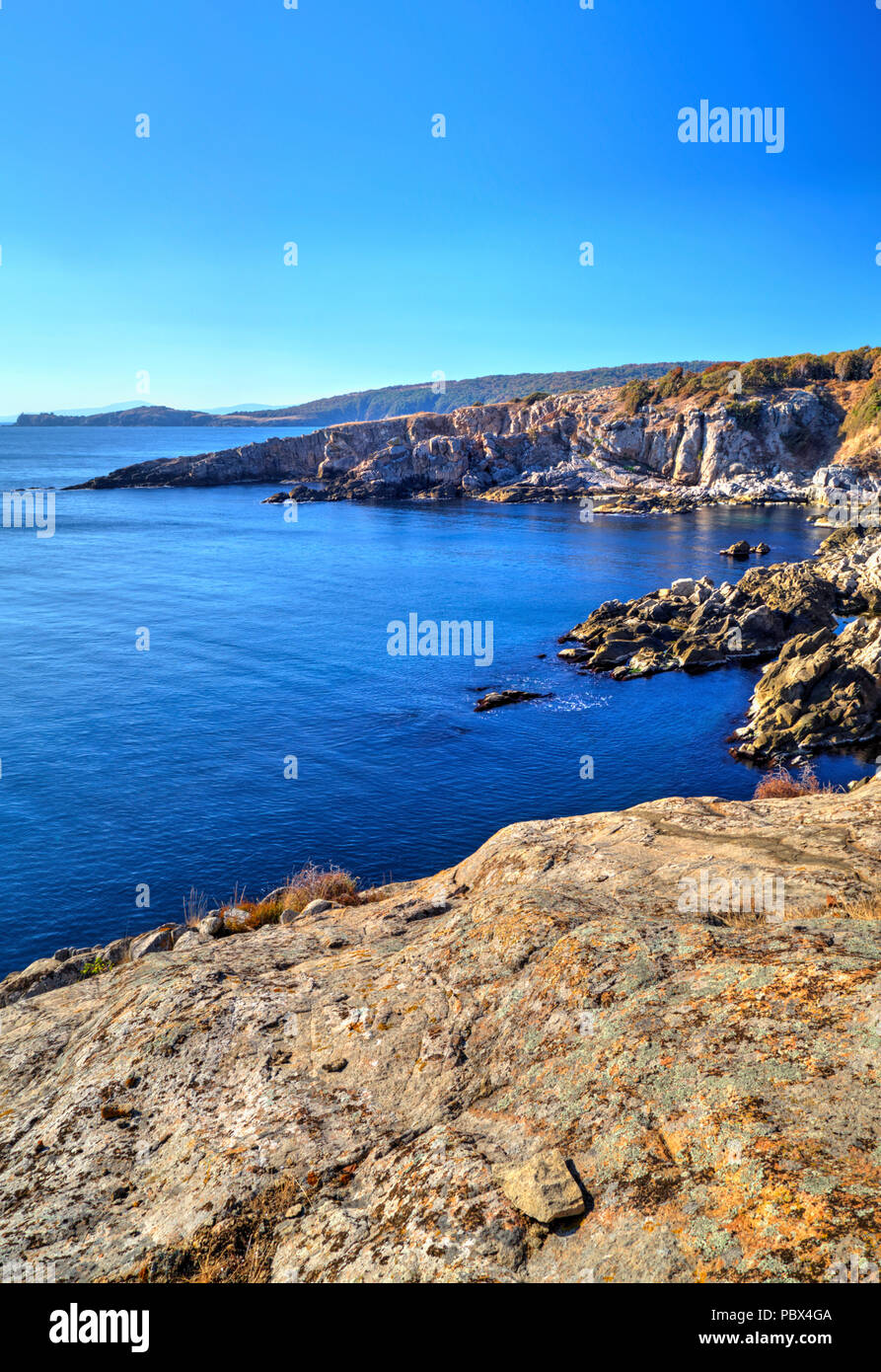 Beautiful landscape on rocky shore Stock Photo - Alamy
