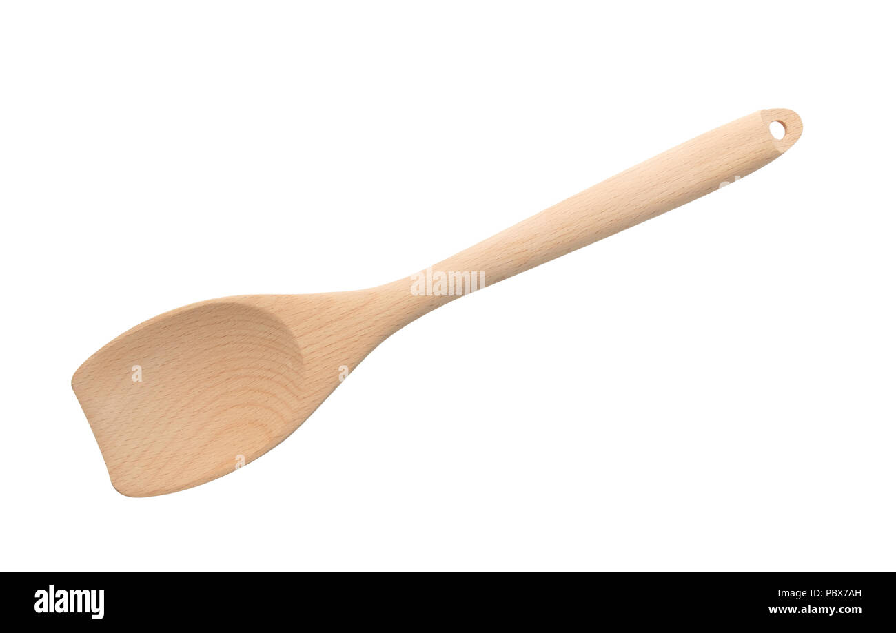 Wooden spoon on white background Stock Photo - Alamy
