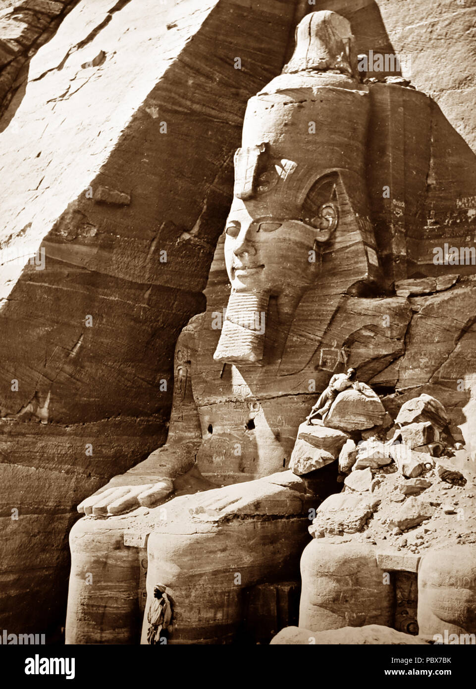 Abu Simbel, Egypt, Victorian period Stock Photo