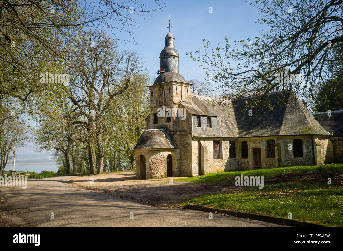 The Chapel of Notre Dame de Grace, Cote de Grace, Honfleur, France Stock Photo